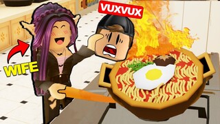 Roblox, BUT my Wife Teaches Me How to Cook K-Food..