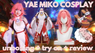 🦊 Yae Miko Genshin Impact Role Cosplay Costume Wig Shoes Unboxing Try On Review 🌸 Manic Pixie Dani