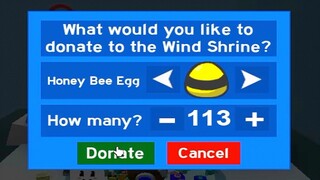 donating honey bee egg to wind shrine... what it gives??