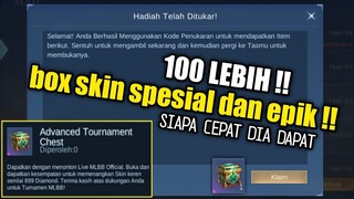 PLAYER GRATISAN MASUK !! 100 LEBIH KODE REDEEM SKIN SPESIAL DAN EPIK ! BURUAN SEBELUM LIMIT