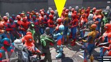 GTA 5 Mod - 500 Anh Em Người Nhện Spiderman Tiêu Diệt Ultraman Balial Khổng Lồ