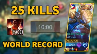 ALDOUS 10 MINUTE 500 STACK!!! NEW WORLD RECORD 25 KILL