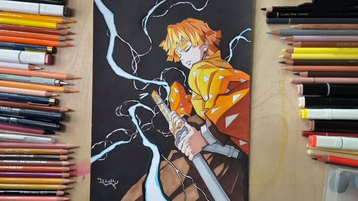 Hand-drawing [Demon Slayer] Zenitsu Agatsuma