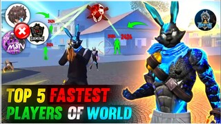 TOP 5 FASTEST PLAYER OF FREE FIRE⚡⚡- MOST DANGEROUS PLAYERS OF FREE FIRE