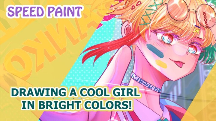 Drawing A Cool Girl In Bright Colors!