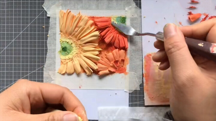 [Vẽ]Hướng dẫn vẽ hoa màu phấn dầu 3D như thật