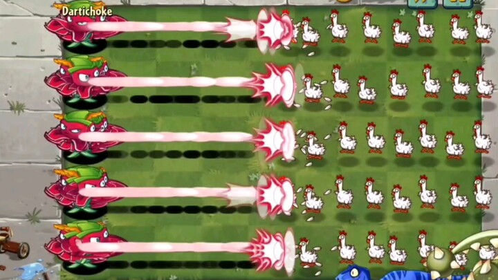 各种300只重叠十级植物 VS 100只巨人血量的鸡【Pvz2】