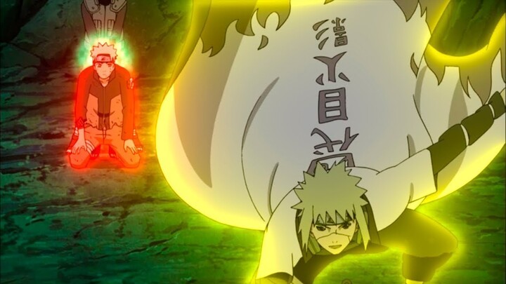 Minato mengalihkan perhatian bom / Hokagi kagum dengan kecepatan Minata. Indo sub