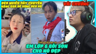 EM ĐEO NHIỀU DÂY CHUYỀN VÀNG QUÁ VÀ LỚP 6 RỒI BÔI SON CHO NÓ ĐẸP | HÙNG AKIRA XEM TIK TOK VN