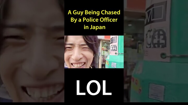 A Guy Being Chased By a Police Officer in Japan