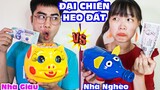 ĐẠI CHIẾN CON HEO NHỰA TỰ CHẾ 2K VÀ CON HEO ĐẤT 100K - Đồ chơi con nhà giàu và con nhà nghèo -Hà Sam