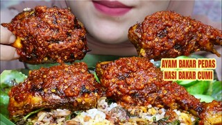 MANTAP ABIS‼️AYAM BAKAR MERCON PAKE NASI BAKAR CUMI | ASMR INDONESIA