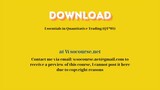 Essentials in Quantitative Trading (QT*01) – Free Download Courses