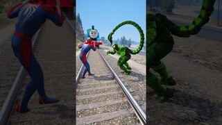 GTA V: THOMAS THE TRAIN SAVING SPIDER-MAN