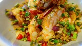 Prawns with garlic, prawn recipe easy cooking กุ้งทอดคั่วพริกเกลือ