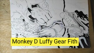 Menggambar Monkey D Luffy Gear Fith One Piece