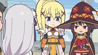 Isekai Quartet Season 2 | Megumin talks with Emilia | Aqua Goddess of Party Tricks