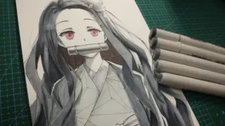 Drawing Nezuko with Markers [Demon Slayer]