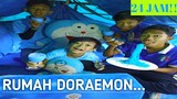 BIKIN RUMAH DORAEMON 24 JAM DIATAS BALKON, MUKBANG MAKANAN WARNA BIRU! BOCIL RAKUS! | Mikael TubeHD