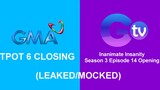 GMA/GTV TPOT 6 CLOSING/Inanimate Insanity Season 3 Opening (LEAKED/MOCKED)