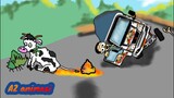 Mobil Truk Oleng Gasruk kena Taik Sapi ‼️| Kartun lucu | Funny Trucks