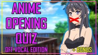 GUESS THE ANIME OPENING QUIZ - INSTRUMENTAL EDITION - 40 OPENINGS + BONUS ROUNDS