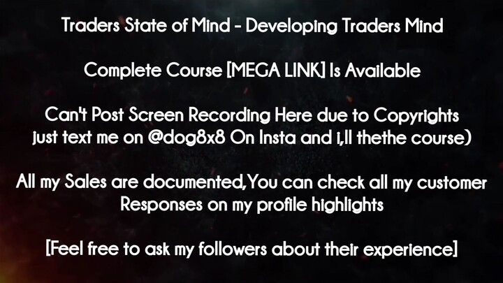 Traders State of Mind course  - Developing Traders Mind download