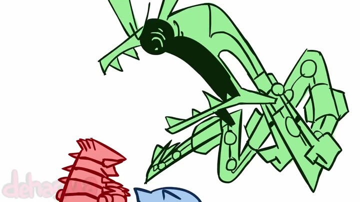 Rayquaza đau đớn vì cuộc chiến giữa hai vị thần Fengyuan.