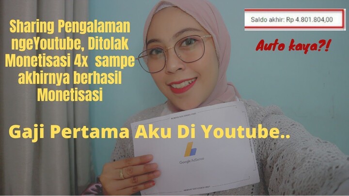 Gaji Pertama aku diyoutube + Pengalaman selama ngeyoutube