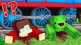 Who PULLED Mikey and JJ under the TRAIN in Minecraft Challenge - Maizen challenge