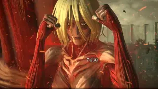 Attack on Titan 2 - The female giant can only hit the ankle and can't win against the super giant.