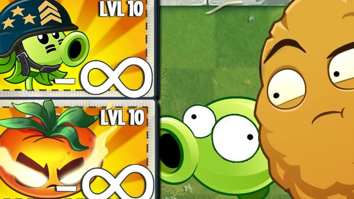 PvZ 2 无限强化 - 每个植物最高等级 对抗 50 个现代全明星僵尸