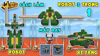 SongFish chế tạo thành công xe tăng 3 trong một biến hình máy bay và robot trong mini world