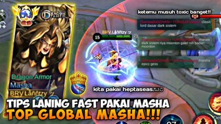 GAMEPLAY LANING FAST TOP GLOBAL MASHA!! NABRAK PLAYER TOXIC DAN SOMBONG BANGET!! MOBILE LEGENDS