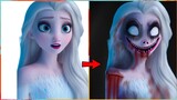 Disney Princess Elsa Frozen horror transformation||  Creepy cartoon||  Halloween 🎃