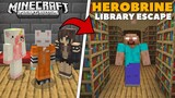 ESCAPE HEROBRINE'S SECRET LIBRARY sa Minecraft PE | Niloko ako ni Principal!😭