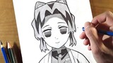 Cara menggambar anime - kocho shinobu [ kimetsu no yaiba ] | how to draw anime girl