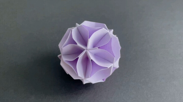 [Origami Tutorial] Sakura Hydrangea Origami. A small but delicate origami flower ball, you can't put