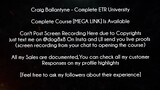 Craig Ballantyne Course Complete ETR University download