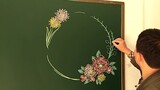 [Lukisan]Bagaimana mendekorasi papan tulis hitam dengan bunga-bunga