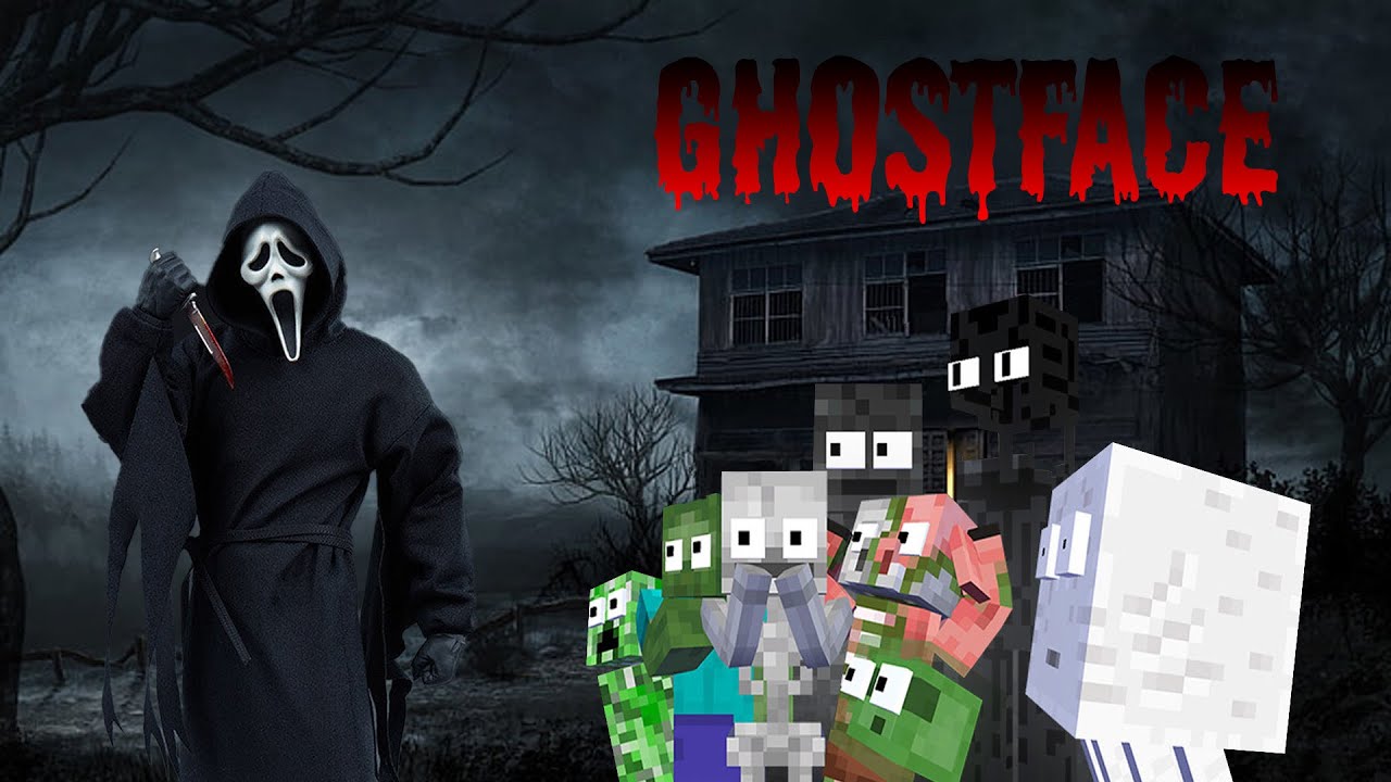 Monster School : GHOSTFACE SCREAM FUNNY HORROR CHALLENGE - Minecraft  Animation - BiliBili