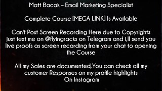 Matt Bacak Course Email Marketing Specialist Download