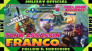 TANK ASSASSIN FRANCO Gameplay Tutorial! Naka auto-lock ang hook?| 100% ACCURATE!? #franco  #tank