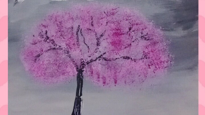 Acrylic painting 1/ Cherry blossom/ winter theme#painting #teacher #craft