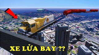 GTA 5 Xe Lửa Bay - Chạy Lệch Tuyến Lao Lên Đường Cao Tốc Hất Tung Tất Cả Mọi Thứ Cảng Đường