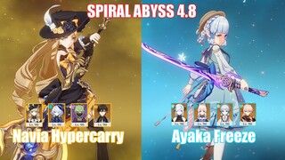 C0 Navia Hypercarry & C0 Ayaka Freeze | Spiral Abyss 4.8 | Genshin Impact