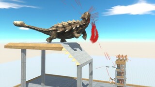 Shooting at Giants from Unfinished Building - Animal Revolt Battle Simulator