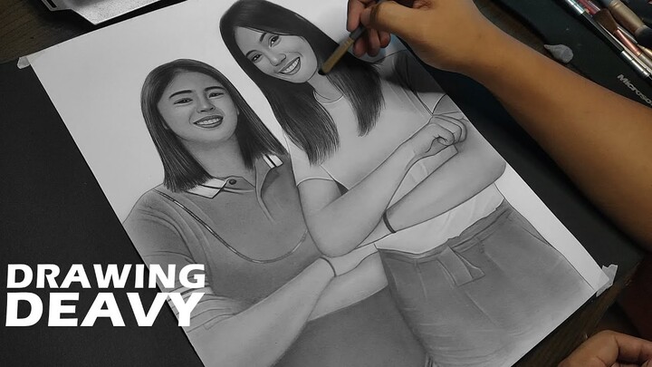 Deanna Wong and Ivy Lacsina Pencil Drawing | Vin Art