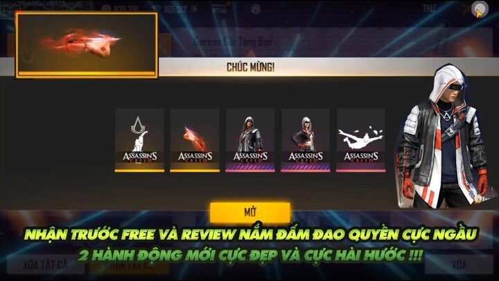 FREE FIRE | NHẬN TRƯỚC FREE VÀ REVIEW NẮM ĐẤM ĐAO QUYỀN VÀ 2 HÀNH ĐỘNG MỚI CỰC NGẦU VÀ HÀI HƯỚC!!!