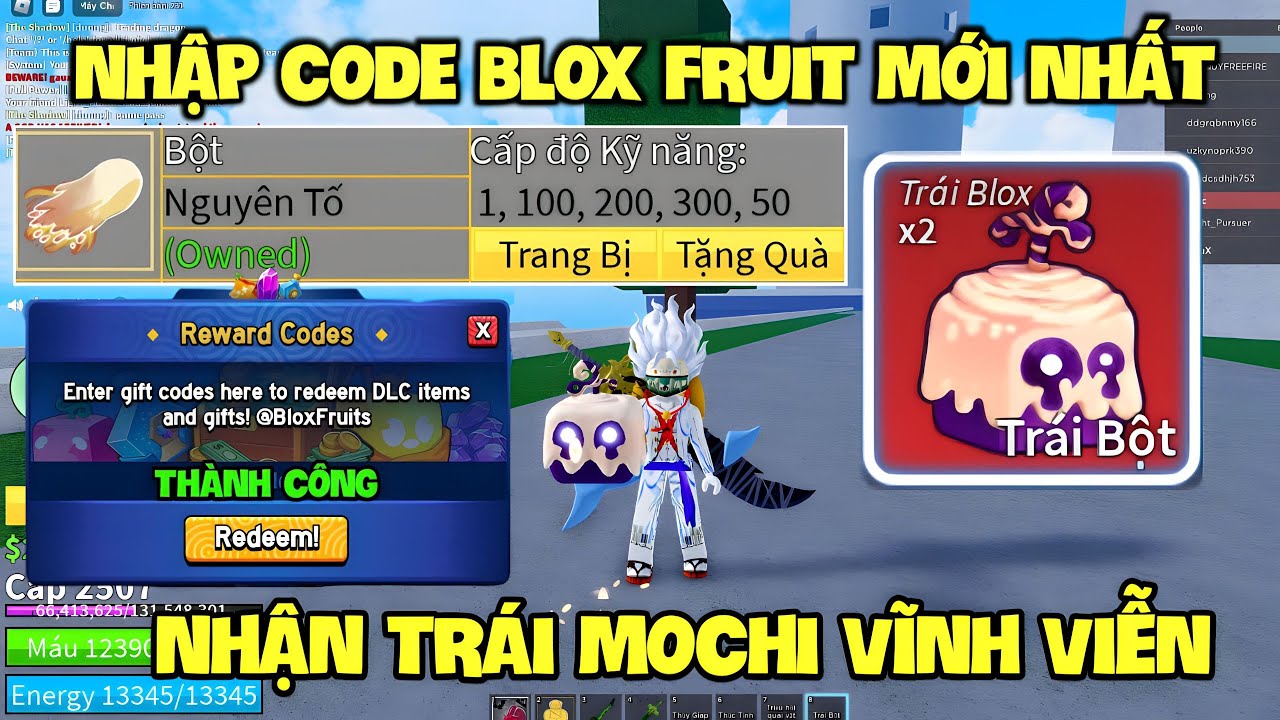 Code Blox Fruit update 17.3 part 3, Code Blox Fruit mới 2023